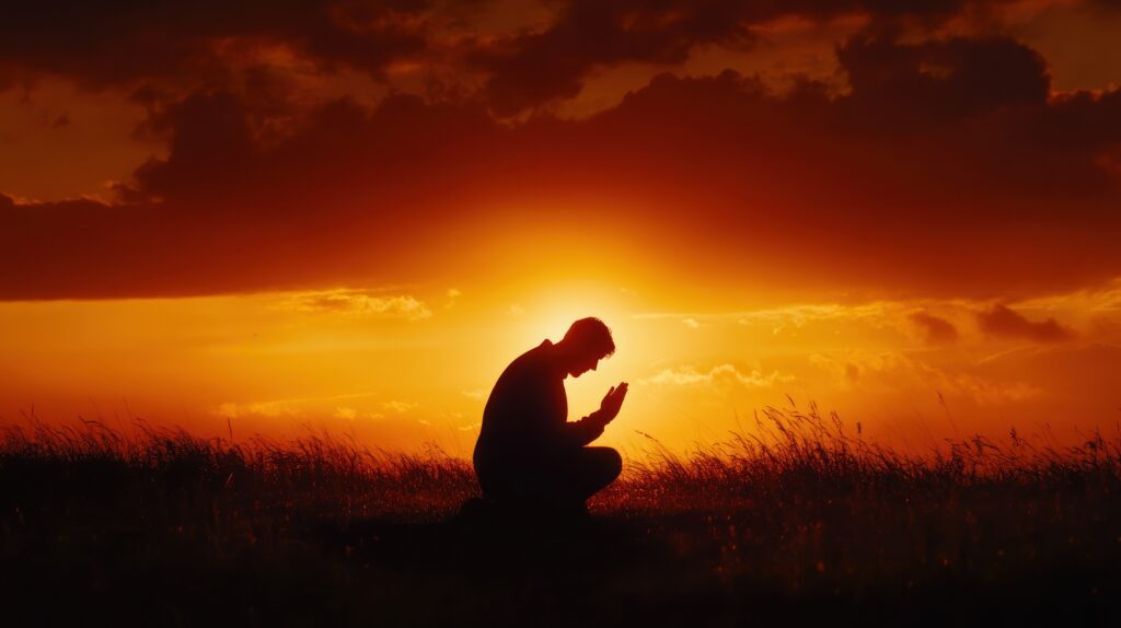 Large Vecteezy Silhouette Of A Kneeling Man Praying At Sunset 68788786 Large 1024x574