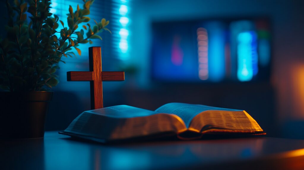 Large Vecteezy Open Bible Cross Night Home Spiritual Reflection 69178085 Large 1024x574