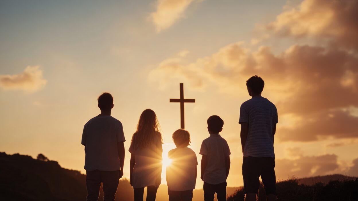 Large Vecteezy Family Silhouette At Sunset With Cross Landscape Scenery 70105330 Large 1248x702