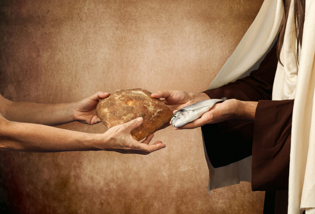Large Vecteezy Jesus Gives Bread And Fish 44567831 Large 1024x698
