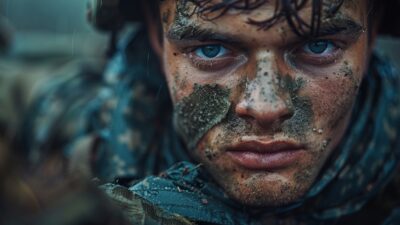 Large Vecteezy Ai Generated Close Up Of A Man With Mud On His Face 40343531 Large 400x225