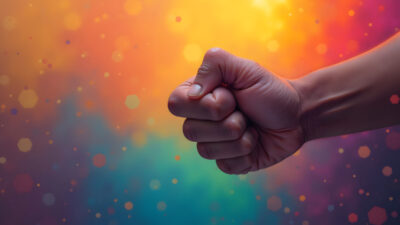 Large Vecteezy Clenched Fist Hand Against Abstract Bokeh Background 57821000 Large