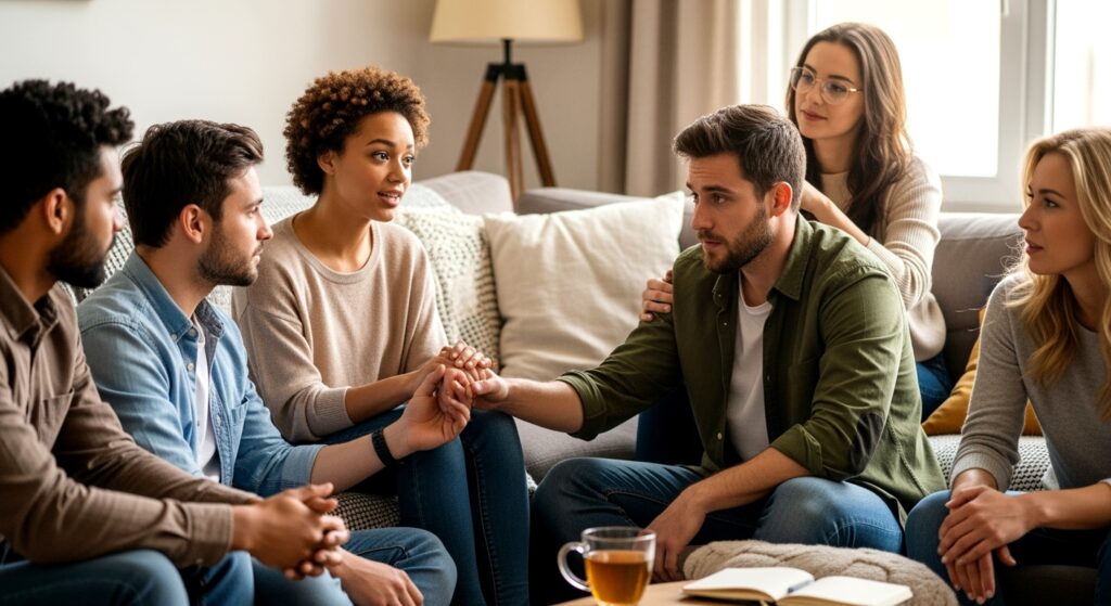 Large Vecteezy Diverse Group Of Friends Offering Comfort In A Support Meeting 70863269 Large 1024x559