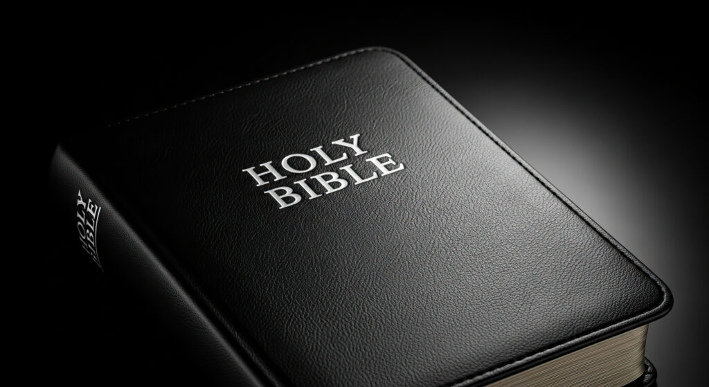 Large Vecteezy Elegant Black Holy Bible Book With Embossed Title Spiritual 72502815 Large 1024x559