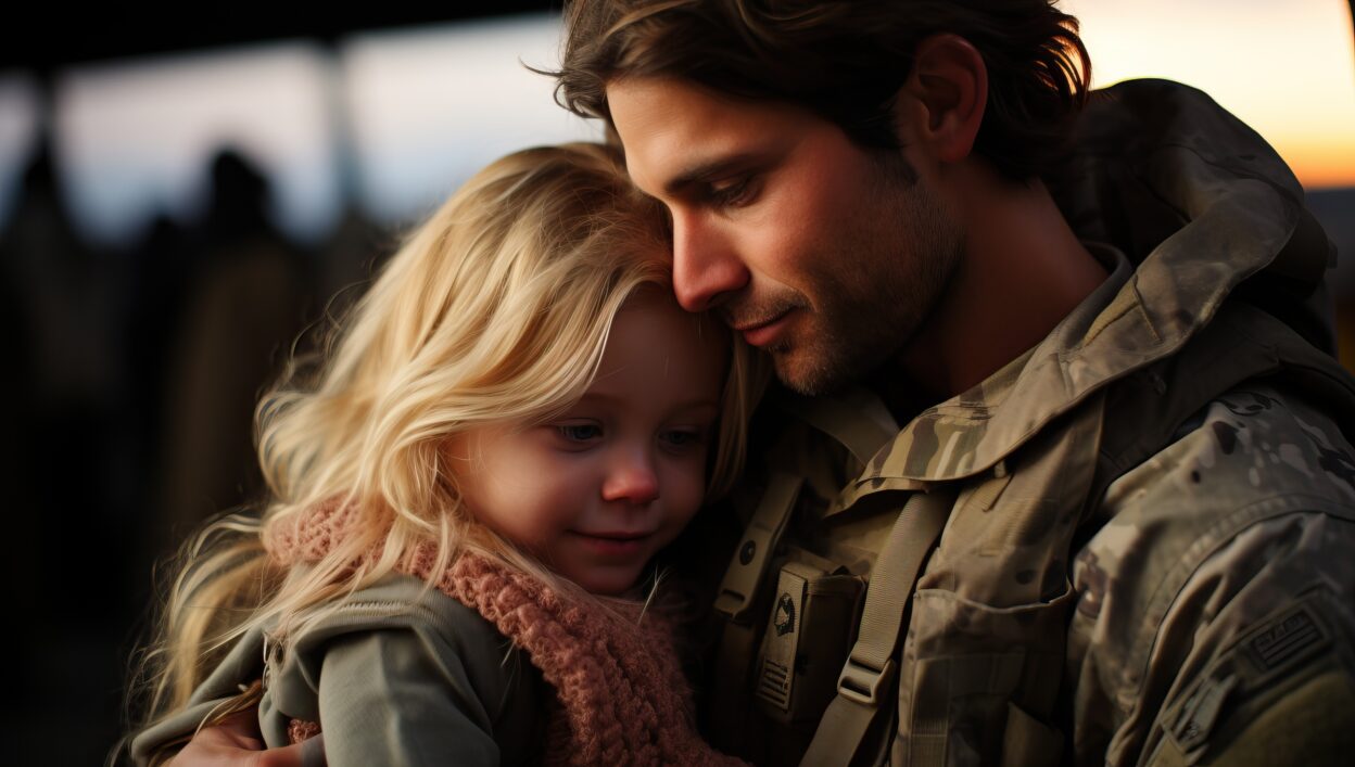 Large Vecteezy Happy Father And Daughter In Military Uniform Hugging In 33094233 Large