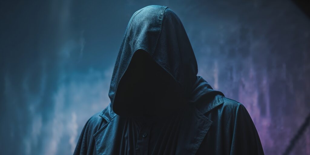 Large Vecteezy Mysterious Black Hooded Figure In Low Key Lighting 65859621 Large