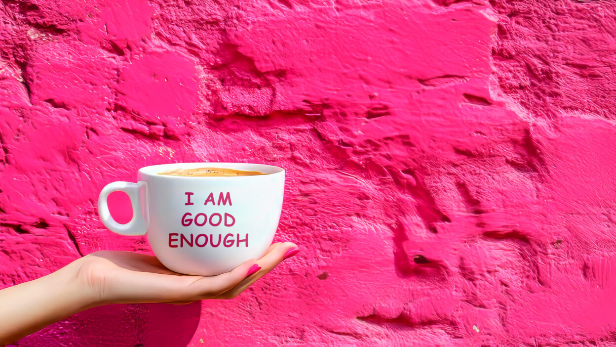 Large Vecteezy Person Holding White Coffee Cup With Lettering I Am Good 55403055 Large 1248x702