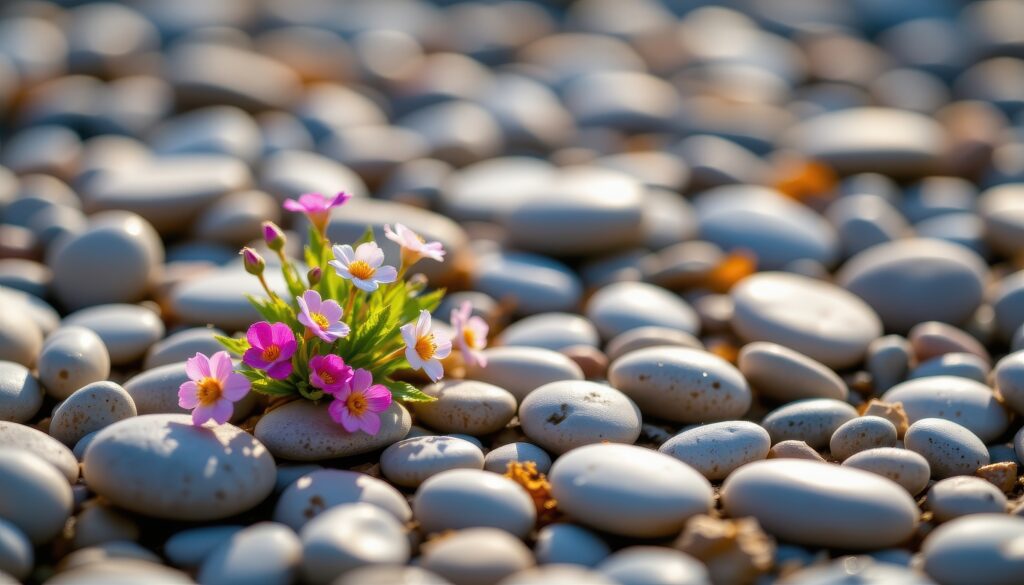 Large Vecteezy Small Flowers Placed Gently On Rounded Pebbles Dew Drops 74206022 Large 1 1024x585