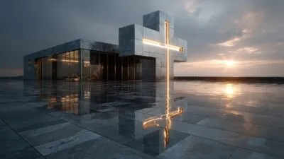 Large Vecteezy Modern Architectural Structure With Illuminated Cross At 66443330 Large