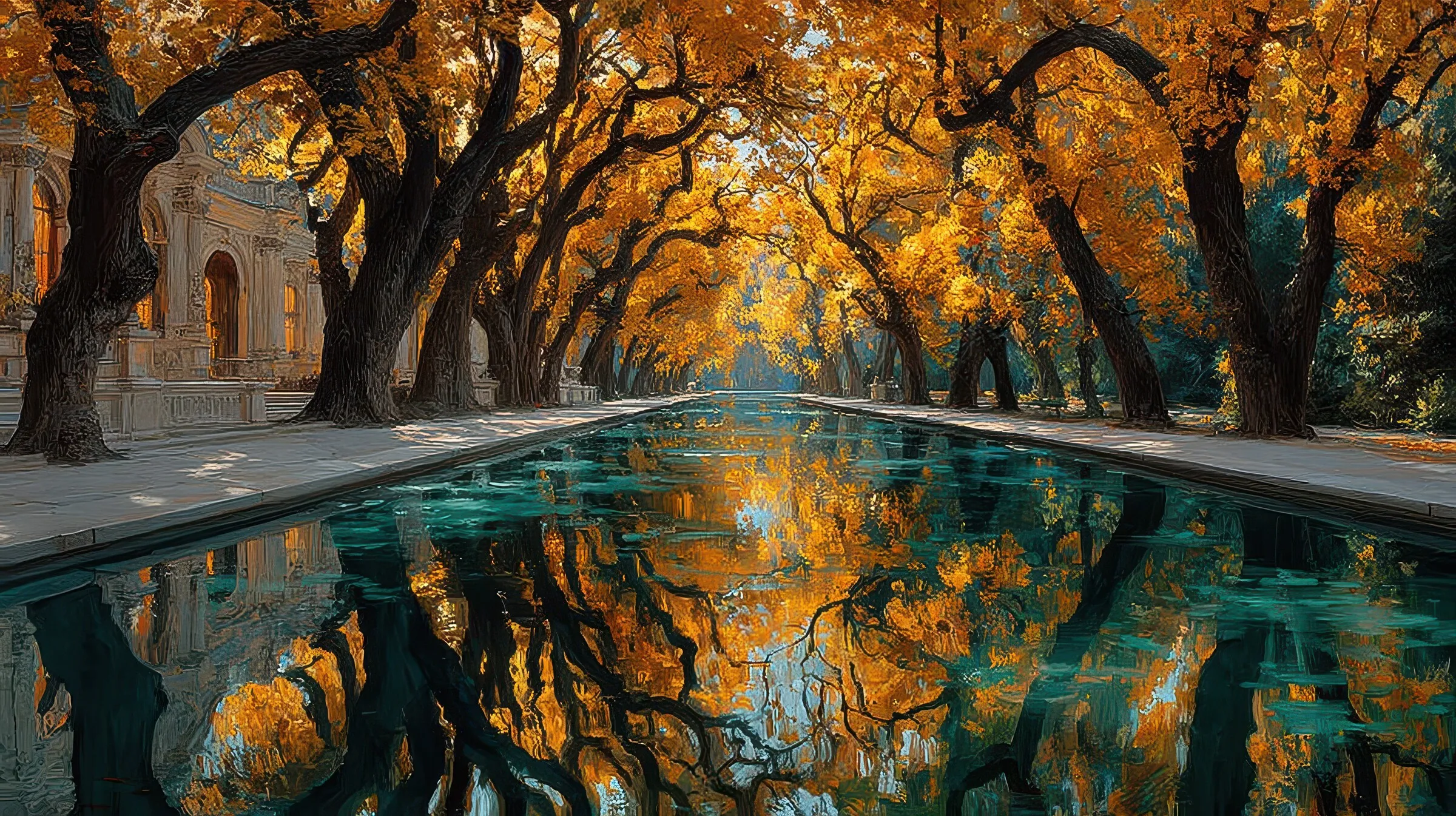 Large Vecteezy Golden Autumn Trees Reflect In Tranquil Water Of A Serene 65864112 Large 1
