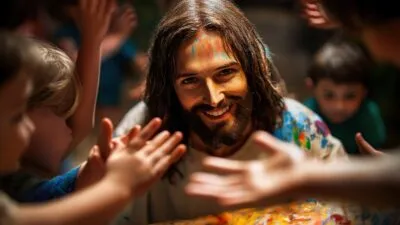 Large Vecteezy Jesus Interacting With Children Playful Paint Indoor 69792069 Large