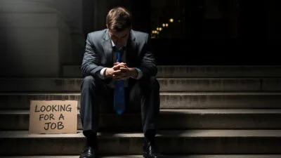 Large Vecteezy Unemployed Businessman Sitting On Steps With Looking For A 72503005 Large